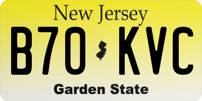 NJ license plate B70KVC