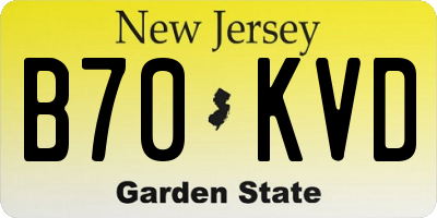 NJ license plate B70KVD