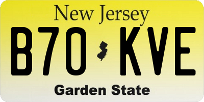 NJ license plate B70KVE