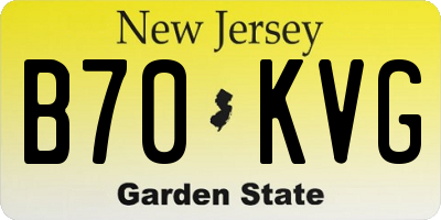 NJ license plate B70KVG