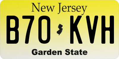 NJ license plate B70KVH