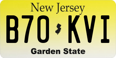 NJ license plate B70KVI