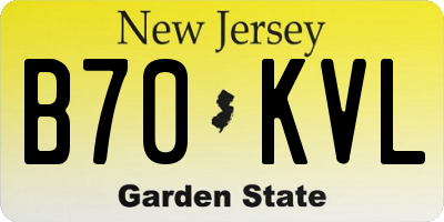 NJ license plate B70KVL