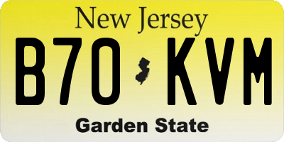 NJ license plate B70KVM