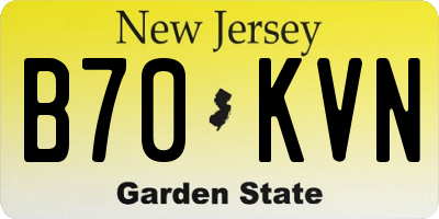 NJ license plate B70KVN