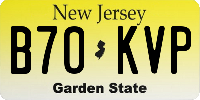NJ license plate B70KVP