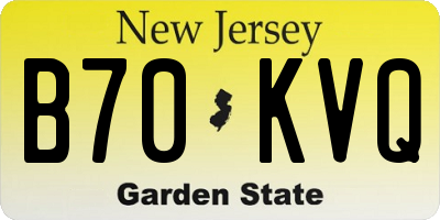 NJ license plate B70KVQ