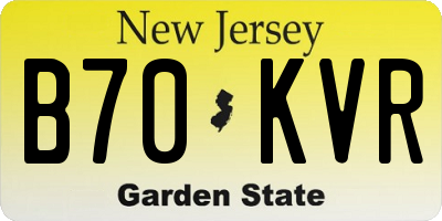 NJ license plate B70KVR