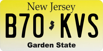 NJ license plate B70KVS