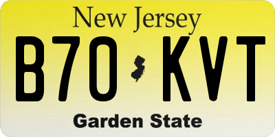 NJ license plate B70KVT