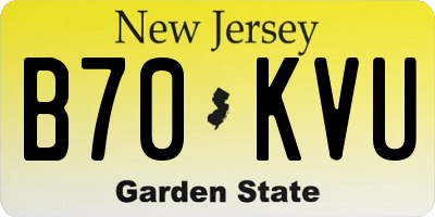 NJ license plate B70KVU
