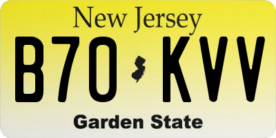 NJ license plate B70KVV