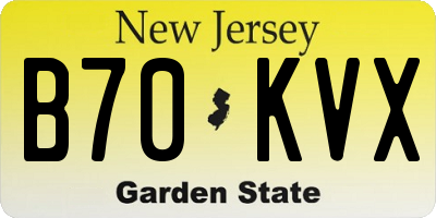 NJ license plate B70KVX