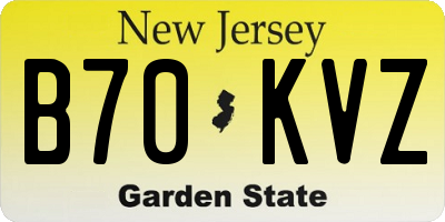 NJ license plate B70KVZ
