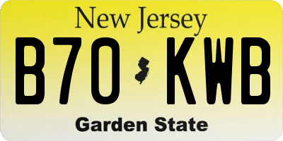 NJ license plate B70KWB