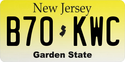NJ license plate B70KWC