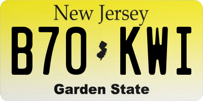 NJ license plate B70KWI