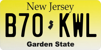 NJ license plate B70KWL