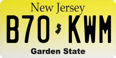 NJ license plate B70KWM