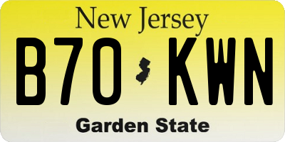 NJ license plate B70KWN