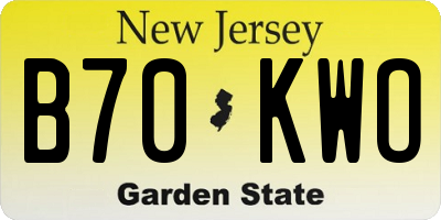 NJ license plate B70KWO