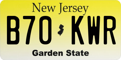 NJ license plate B70KWR
