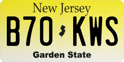 NJ license plate B70KWS