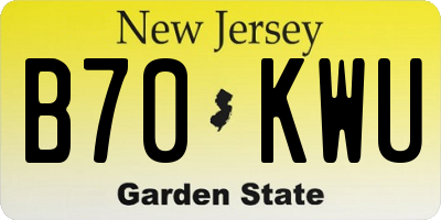 NJ license plate B70KWU