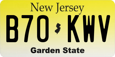 NJ license plate B70KWV
