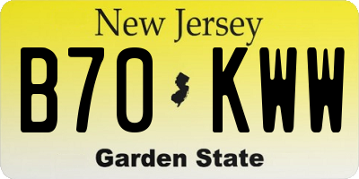 NJ license plate B70KWW