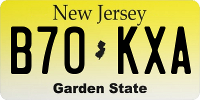 NJ license plate B70KXA