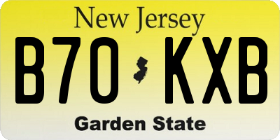 NJ license plate B70KXB