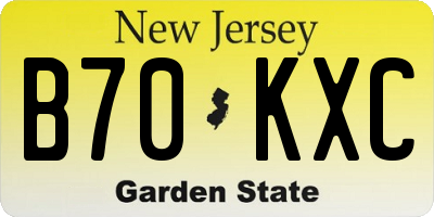 NJ license plate B70KXC
