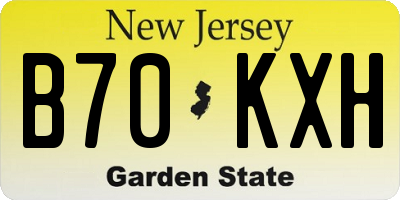 NJ license plate B70KXH