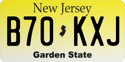 NJ license plate B70KXJ