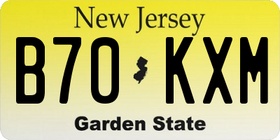 NJ license plate B70KXM