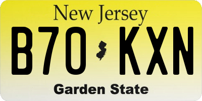 NJ license plate B70KXN