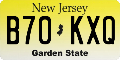 NJ license plate B70KXQ