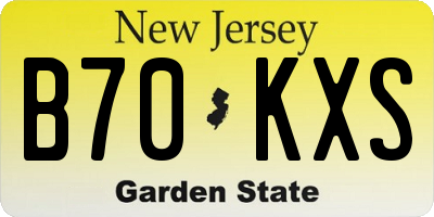 NJ license plate B70KXS