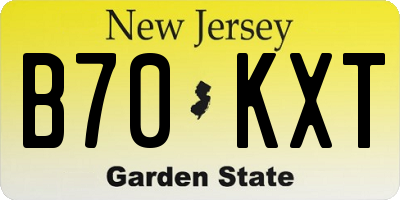 NJ license plate B70KXT