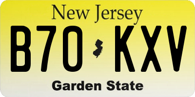 NJ license plate B70KXV