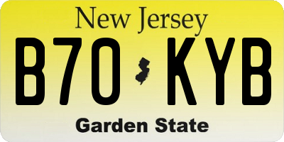 NJ license plate B70KYB