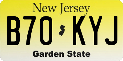NJ license plate B70KYJ