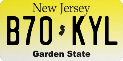 NJ license plate B70KYL