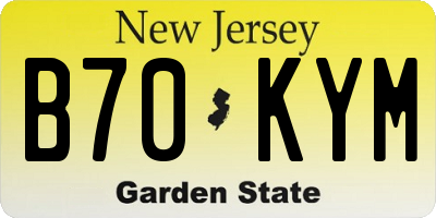 NJ license plate B70KYM