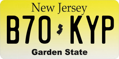 NJ license plate B70KYP