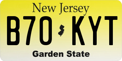 NJ license plate B70KYT
