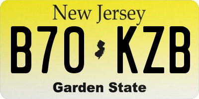 NJ license plate B70KZB