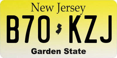 NJ license plate B70KZJ