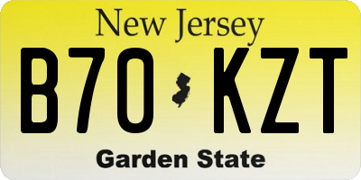 NJ license plate B70KZT